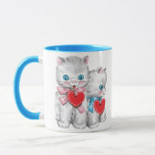 Ouderwetse Retro Valentijnsdag Katten, Mooie Kitte Mok (Links)