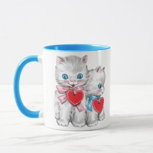 Ouderwetse Retro Valentijnsdag Katten, Mooie Kitte Mok (Links)