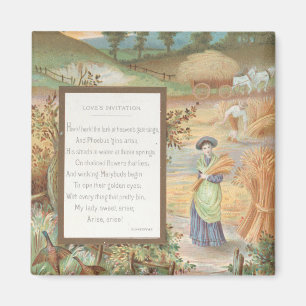 Ouderwetse Retro Valentijnsdag, landschap van het Magneet