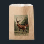 Ouderwetse Rode Hertengekleurde seizoensgroeten  Bedankzakje<br><div class="desc">Dit is een nostalgisch ouderwets landschap met wilde dieren uit het publieke domein dat ik heb opgeknapt en ingekleurd met een digitale waterverfwash. Het toont een majestueus rood hert met een gewei van 12 punten dat trots frontaal poseert terwijl twee bewonderende hinden op de achtergrond op een groene zomerdag wanneer...</div>