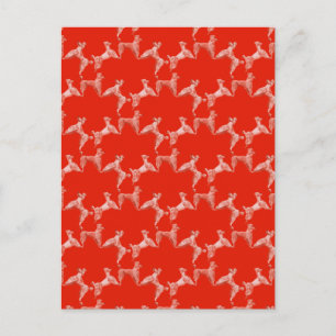 Ouderwetse rode honden huisdier feestje aquarel briefkaart