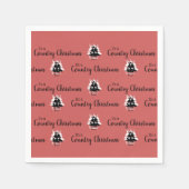 Ouderwetse rode kerstbomen servet (Voorkant)