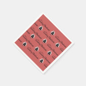 Ouderwetse rode kerstbomen servet (Hoek)