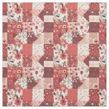 Ouderwetse rode patchwork boerderij-quilt met cott