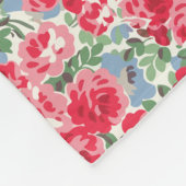 Ouderwetse rode roos bloempatroon fleece deken (Hoek)