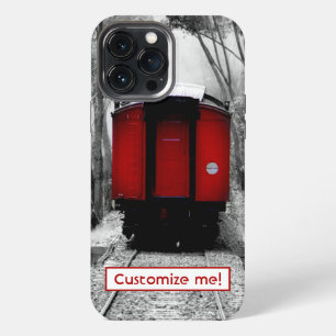 Ouderwetse rode stoomtrein iPhone hoes 13 Pro Max Hoesje