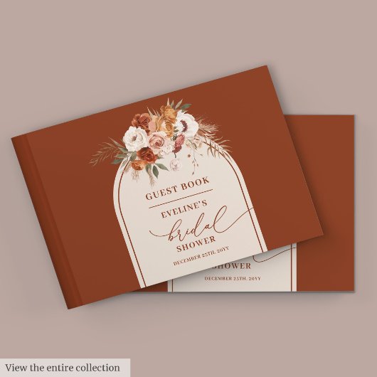 Ouderwetse roest pampas boho bruiloft gastenshakeb gastenboek