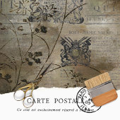 Ouderwetse roestbruine versleten botanische textuu tissuepapier