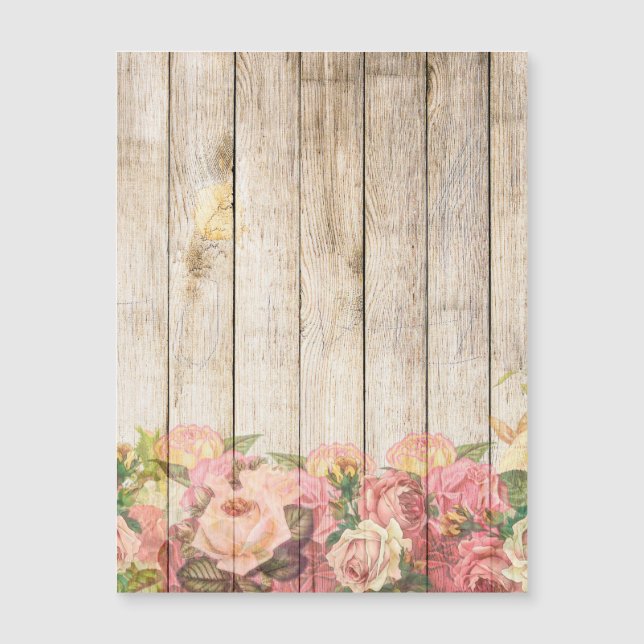 Ouderwetse Roestige Romantische Rozen Hout (Voorkant)