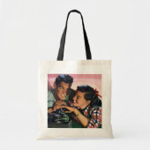 Ouderwetse romantiek, geliefden op de middelbare s tote bag (Voorkant)