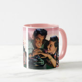 Ouderwetse romantiek, geliefden van de middelbare  mok (Voorkant rechts)