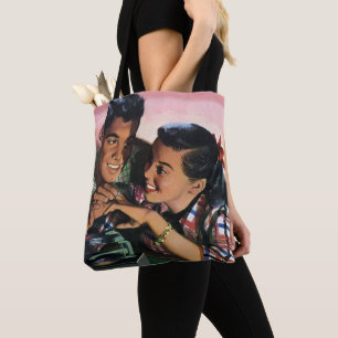 Ouderwetse romantiek, geliefden van de middelbare  tote bag