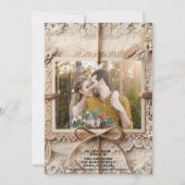 Ouderwetse Romantische Bloemengelegentie Jute Rust Kaart (Achterkant)