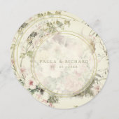 Ouderwetse Romantische Bloemige Achtergrond Lente  Feestdagenkaart (Voorkant / Achterkant)