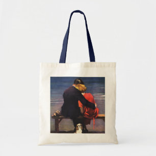 Ouderwetse romantische liefde, romantiek op het st tote bag