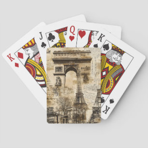 Ouderwetse Romantische Parijs Frankrijk Eiffeltore Pokerkaarten