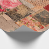Ouderwetse Romantische Rozen Collage (5) Cadeaupapier (Hoek)