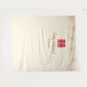 Ouderwetse rood beige bloemmotief Chinees trouwdec Wandkleed (Voorkant (horizontaal))