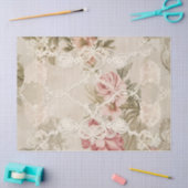 Ouderwetse Roos Achter Kant Decoupage Tissuepapier (Craft)