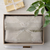 Ouderwetse Roos Achter Kant Decoupage Tissuepapier (Geschenk)