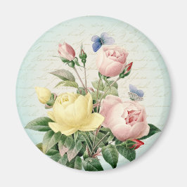 Ouderwetse roos bloem magneet