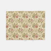 Ouderwetse Roos Bloempatroon Fleece Deken (Voorkant (Horizontaal))