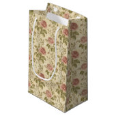 Ouderwetse Roos Bloempatroon Klein Cadeauzakje (Voorkant Gekanteld)