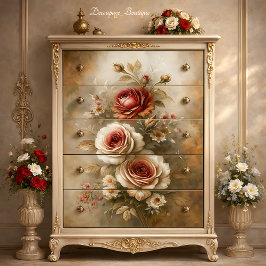 Ouderwetse Roos Charme Decoupage Tissuepapier