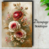 Ouderwetse Roos Charme Decoupage Tissuepapier