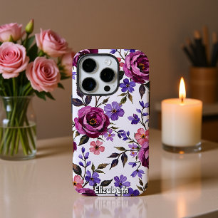 Ouderwetse Roos en Knop Patroon iPhone 16 Pro Hoesje