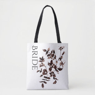 Ouderwetse roos in roestige tinten tote bag