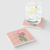 Ouderwetse Roos Kunststenen Onderzetter (Zijkant)