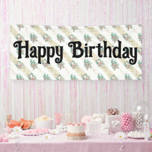 Ouderwetse Roos Patroon - Aangepaste Banner