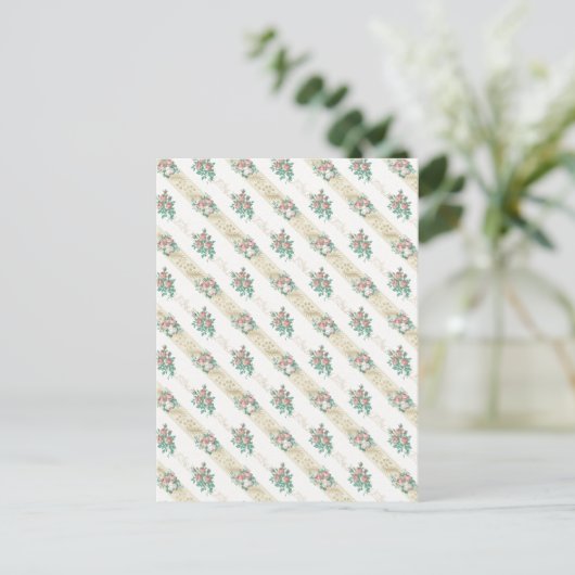 Ouderwetse Roos Patroon - Briefkaart (Staand voorkant)