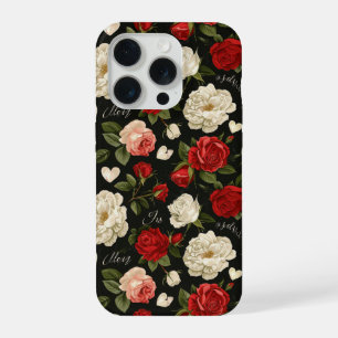 Ouderwetse Roos Patroon iPhone 15 Pro Case