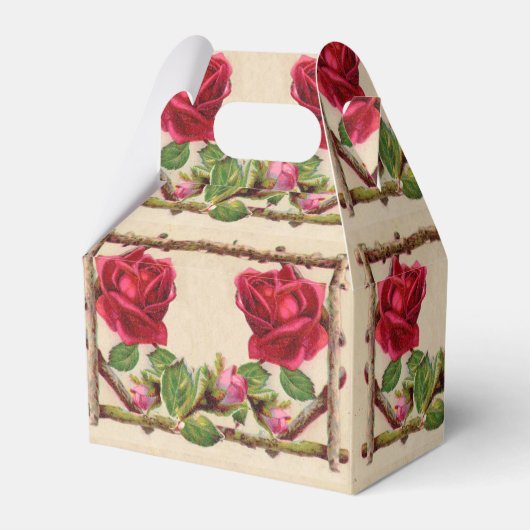 Ouderwetse roos roestig victoriaans antiek bedankdoosjes (Voorkant Zijde)