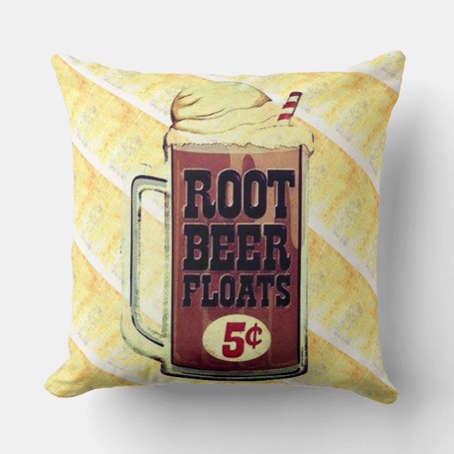 Ouderwetse Root Beer Float Kussen (Voorkant)
