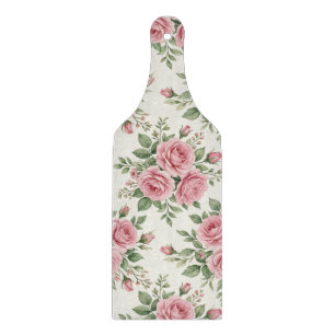 Ouderwetse Roze Aquarelrozen Bloemloze Naadloze Pa Snijplank