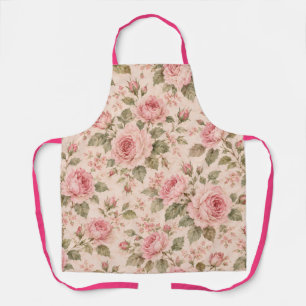Ouderwetse Roze Aquarelrozen Bloemloze Naadloze Schort