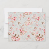 Ouderwetse Roze Bloementuin Baby Shower Bedankkaart (Achterkant)