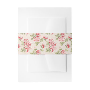 Ouderwetse Roze Bloemige Shabby Chic Patroon Uitnodigingen Wikkel