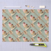 Ouderwetse Roze Franse Cupcake Verjaardag Thee Fee Tissuepapier (Craft)