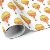 Ouderwetse Roze, Gele Heet Luchtballonnen Cadeaupapier (Rol Hoek)