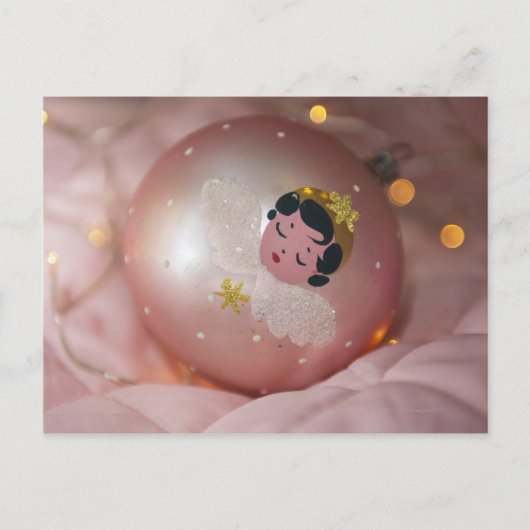 Ouderwetse roze Kerstmissnuisterij Feestdagenkaart (Voorkant)