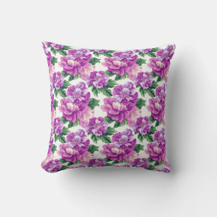 Ouderwetse Roze Paarse Botanische Romantische Chic Kussen