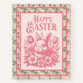 Ouderwetse roze paashaas notitieboek (Voorkant)