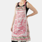 Ouderwetse roze paashaas schort (Insitu)