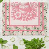 Ouderwetse roze paashaas theedoek (Gevouwen)