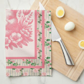 Ouderwetse roze paashaas theedoek (Quarter Fold)