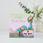 Ouderwetse Roze Parels Roze Bruidsdouche Kaart (Staand voorkant)